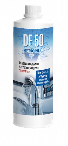 DF50 Metacril Tecno Line super disincrostante anticorrosivo concentrato per Box doccia, sanitari, rubinetterie, vasca idromassaggio, inox 500 ml