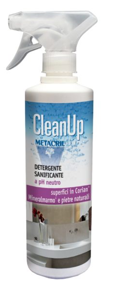 CleanUp Metacril Tecno Line detergente sanificante neutro per CORIAN e superfici delicate 500ml