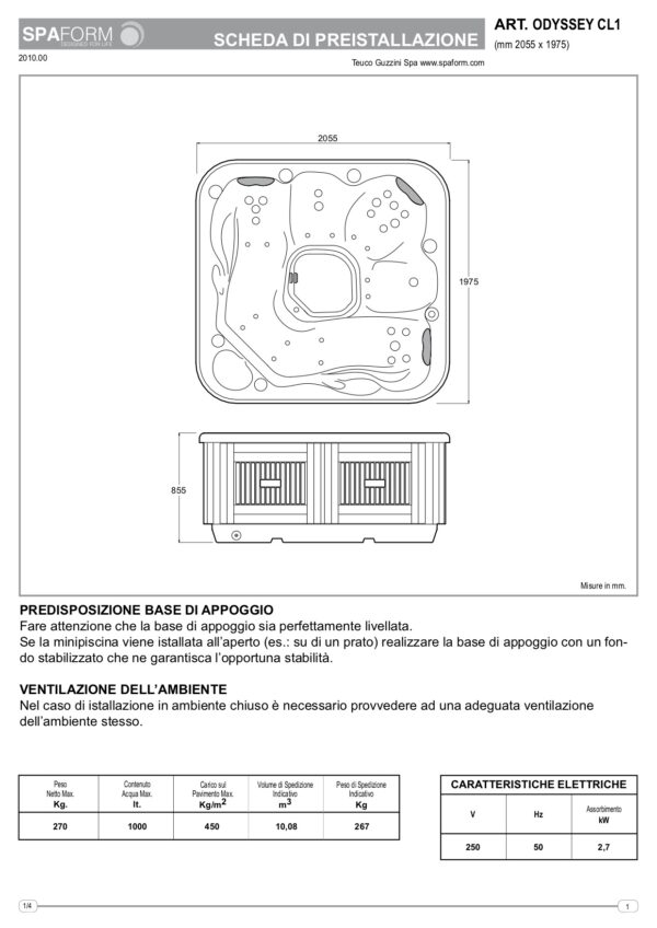 Copertura termica per minipiscina Teuco ODYSSEY CL1 WSSTORE